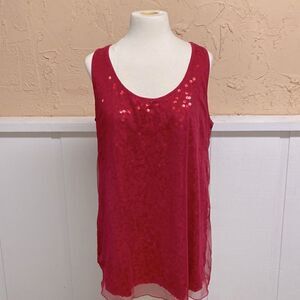 Lane Bryant Fuchsia Sequin Tank